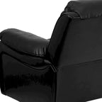 Fauteuil inclinable Rocker en similicuir noir/marron avec dossier capitonné et accoudoirs moelleux – 1 place
