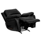 Fauteuil inclinable Rocker en similicuir noir/marron avec dossier capitonné et accoudoirs moelleux – 1 place