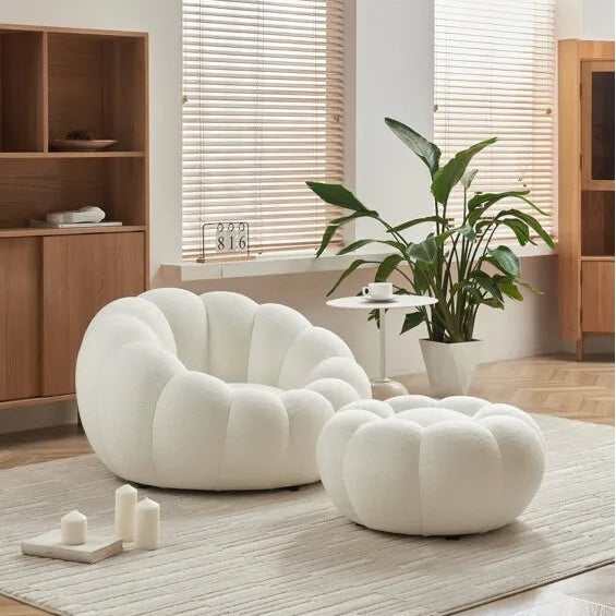 Tristica 3D Fabric Upholstered Accent Chair and Ottoman