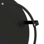 Table basse ronde sculptée en pin naturel et noir avec pieds en métal noir