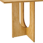 Table à manger rectangulaire en bois de manguier massif chêne/noyer avec double piétement arqué – 6 à 8 places
