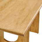 Table à manger rectangulaire en bois de manguier massif chêne/noyer avec double piétement arqué – 6 à 8 places