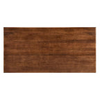 Table à manger rectangulaire en bois de manguier massif chêne/noyer avec double piétement arqué – 6 à 8 places
