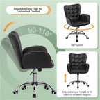 Fauteuil de bureau ergonomique pivotant en similicuir noir/rose/blanc avec accoudoirs rembourrés – 1 place