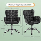 Fauteuil de bureau ergonomique pivotant en similicuir noir/rose/blanc avec accoudoirs rembourrés – 1 place