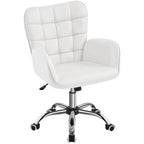 Fauteuil de bureau ergonomique pivotant en similicuir noir/rose/blanc avec accoudoirs rembourrés – 1 place
