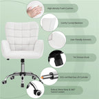 Fauteuil de bureau ergonomique pivotant en similicuir noir/rose/blanc avec accoudoirs rembourrés – 1 place