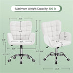 Fauteuil de bureau ergonomique pivotant en similicuir noir/rose/blanc avec accoudoirs rembourrés – 1 place