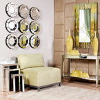 Console miroir en verre argenté avec étagère inférieure