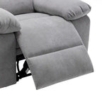 Fauteuil inclinable électrique en velours bleu/gris clair/beige avec massage et chauffage – 1 place