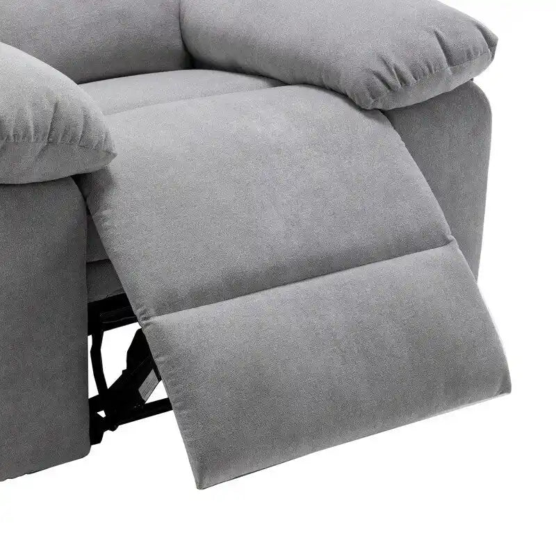 Fauteuil inclinable électrique en velours bleu/gris clair/beige avec massage et chauffage – 1 place