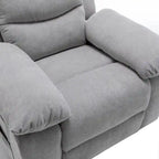 Fauteuil inclinable électrique en velours bleu/gris clair/beige avec massage et chauffage – 1 place