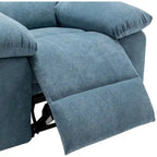 Fauteuil inclinable électrique en velours bleu/gris clair/beige avec massage et chauffage – 1 place