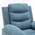 Fauteuil inclinable électrique en velours bleu/gris clair/beige avec massage et chauffage – 1 place