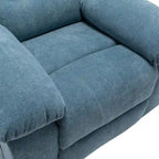 Fauteuil inclinable électrique en velours bleu/gris clair/beige avec massage et chauffage – 1 place