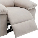 Fauteuil inclinable électrique en velours bleu/gris clair/beige avec massage et chauffage – 1 place