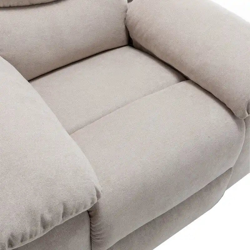 Fauteuil inclinable électrique en velours bleu/gris clair/beige avec massage et chauffage – 1 place
