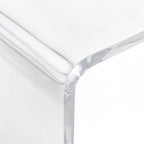 Table basse rectangulaire en acrylique transparent de 15 mm d'épaisseur effet cascade – Aucun assemblage requis