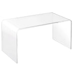 Table basse rectangulaire en acrylique transparent de 15 mm d'épaisseur effet cascade – Aucun assemblage requis