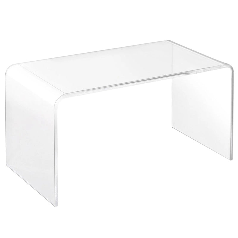 Table basse rectangulaire en acrylique transparent de 15 mm d'épaisseur effet cascade – Aucun assemblage requis