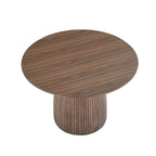 Table à manger ronde en MDF noir/noyer/chêne avec piètement en T – Style moderne du milieu du siècle – Pour 2 à 4 personnes