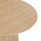 Table à manger ronde en MDF noir/noyer/chêne avec piètement en T – Style moderne du milieu du siècle – Pour 2 à 4 personnes