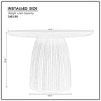 Table à manger ronde en MDF noir/noyer/chêne avec piètement en T – Style moderne du milieu du siècle – Pour 2 à 4 personnes