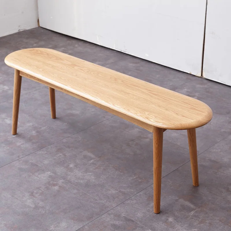 Banc de salle à manger en bois massif de chêne naturel avec bords adoucis et design épuré – Hauteur repas