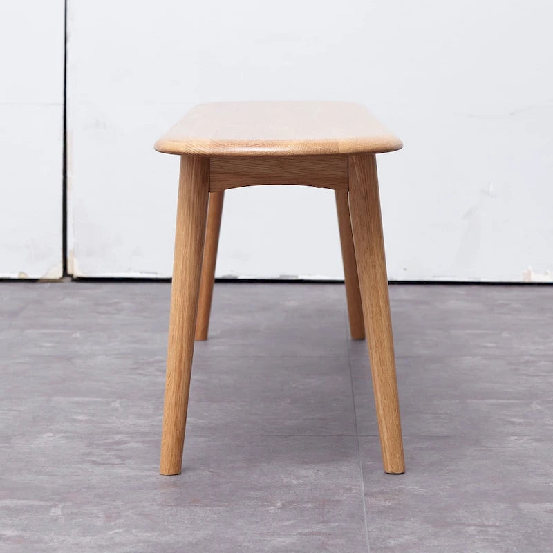Banc de salle à manger en bois massif de chêne naturel avec bords adoucis et design épuré – Hauteur repas
