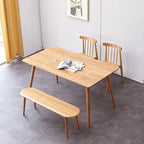 Banc de salle à manger en bois massif de chêne naturel avec bords adoucis et design épuré – Hauteur repas