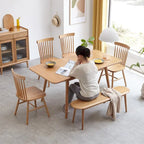 Banc de salle à manger en bois massif de chêne naturel avec bords adoucis et design épuré – Hauteur repas