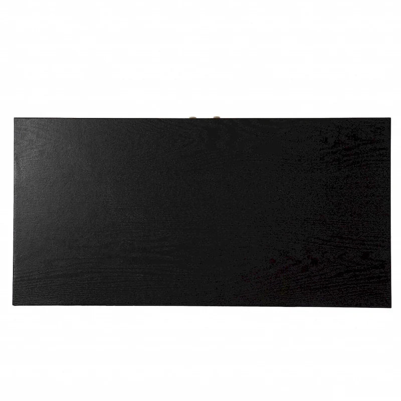 Meuble de bar noir et doré en similicuir tressé avec portes tressées doubles, casiers à vin et porte-verres