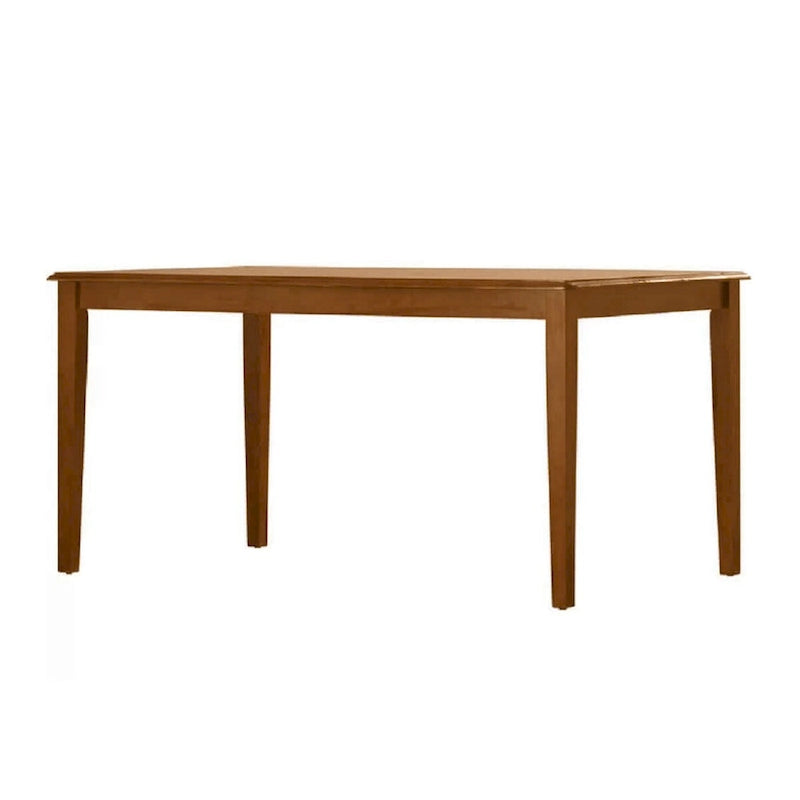Table à manger rectangulaire marron noyer avec pieds coniques et plateau en placage de bouleau – 6 places