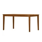 Table à manger rectangulaire marron noyer avec pieds coniques et plateau en placage de bouleau – 6 places