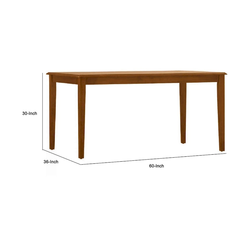 Table à manger rectangulaire marron noyer avec pieds coniques et plateau en placage de bouleau – 6 places