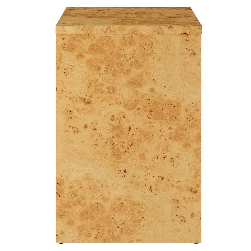Table de chevet Burl Mid-Century Modern avec 1 tiroir et étagère ouverte – 1 personne