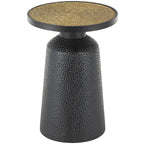 Table d'appoint ronde en métal faite main noire avec plateau en corde – Style bohème