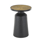 Table d'appoint ronde en métal faite main noire avec plateau en corde – Style bohème