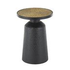 Table d'appoint ronde en métal faite main noire avec plateau en corde – Style bohème