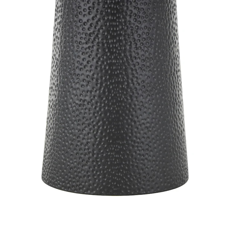 Table d'appoint ronde en métal faite main noire avec plateau en corde – Style bohème