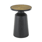 Table d'appoint ronde en métal faite main noire avec plateau en corde – Style bohème