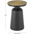 Table d'appoint ronde en métal faite main noire avec plateau en corde – Style bohème