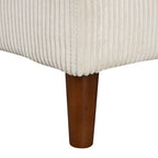 Canapé d'angle modulable 4 places en velours côtelé beige/gris de 261 cm avec pieds en bois massif