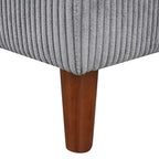Canapé d'angle modulable 4 places en velours côtelé beige/gris de 261 cm avec pieds en bois massif